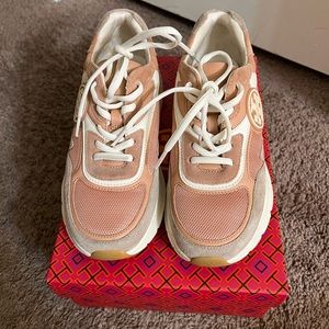 Tory Burch Pink and White Sneakers